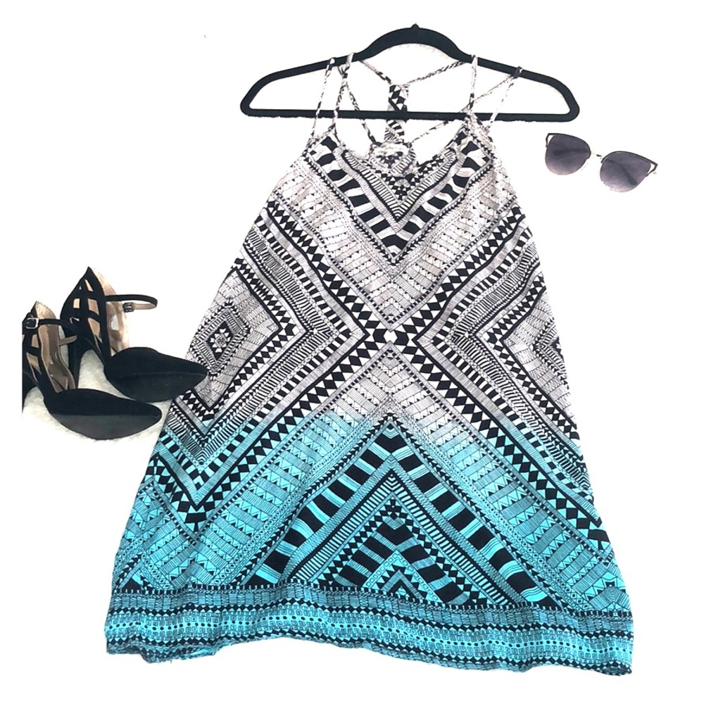 Blue and Black Ombré Dres